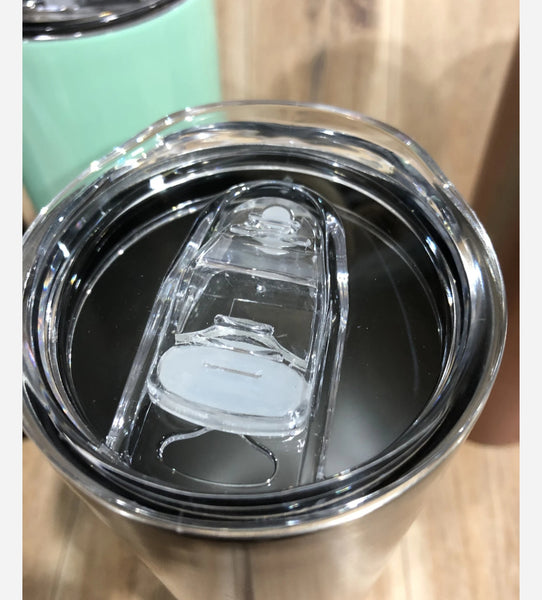 Design a stainless steel tumbler with lid