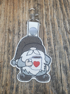 Gnome heart key fob / bag clip