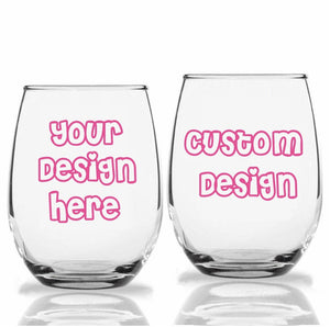 Design a stemless wine glass